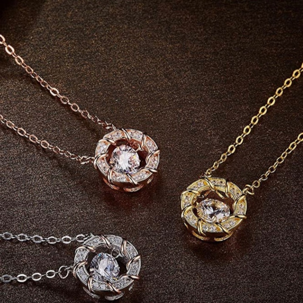Mesmerizing dancing diamond necklace! Make heads turn w/ this deisgner necklace - Picture 8 of 8